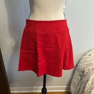 Red tennis skirt